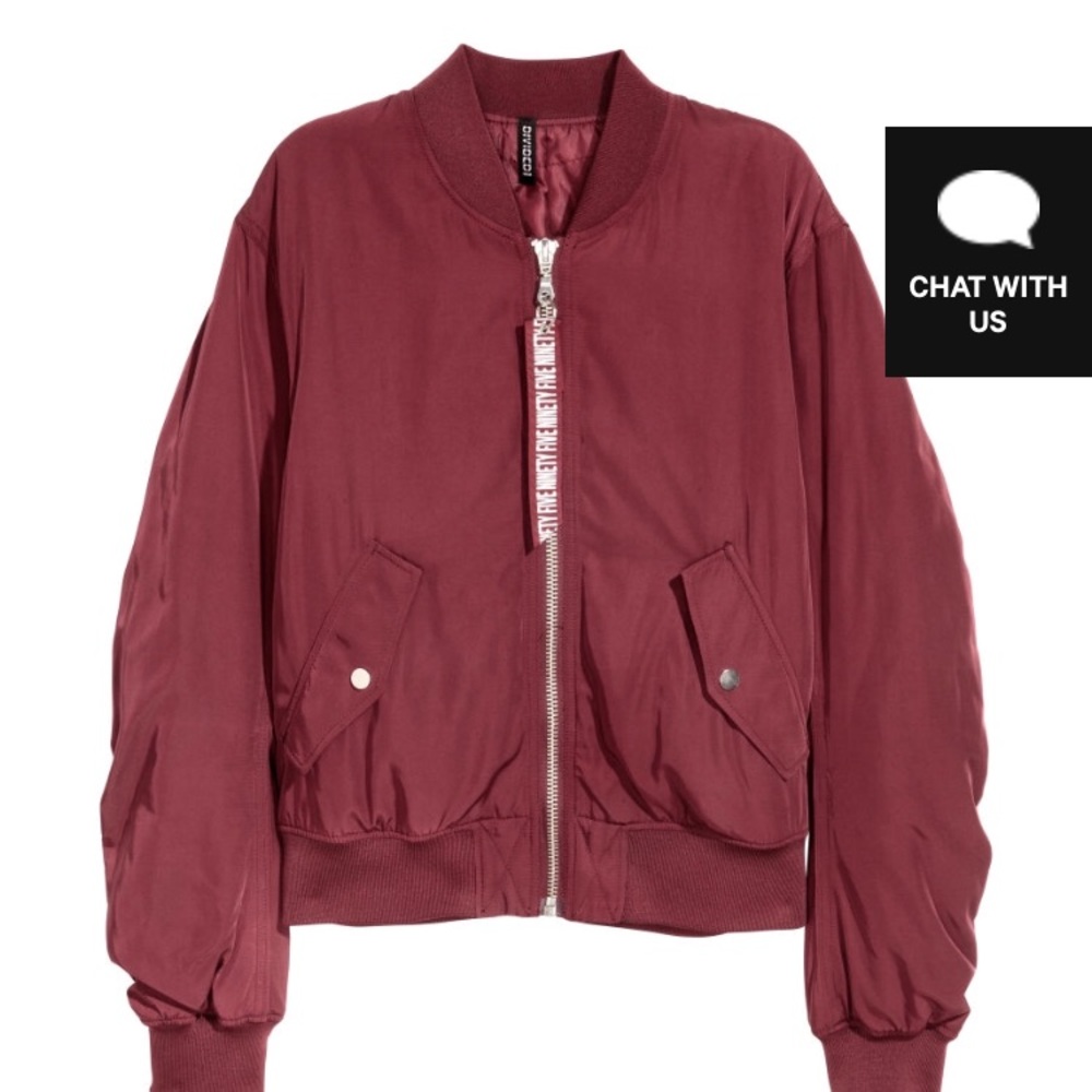 Burgundy bomber jacket